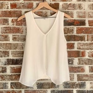 Green Envelope White Sleeveless Layered Blouse